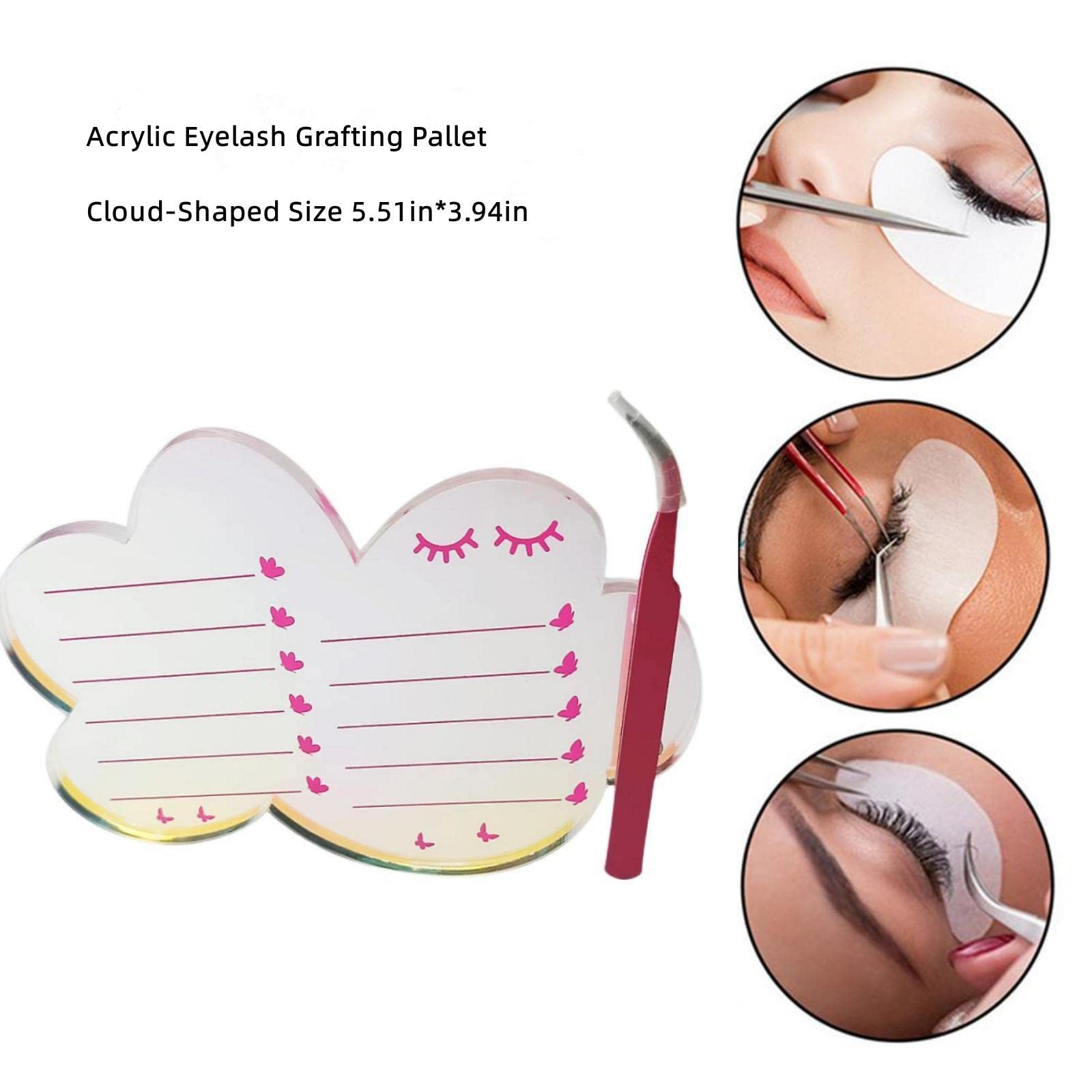 Professional Acrylic Lash Tile Holder & Eyelash Extension Storage Palette - Cloud-Shaped Makeup Organizer with Suction Base for Tweezers - Perfect for Salon, Spa & Home Lash Artists