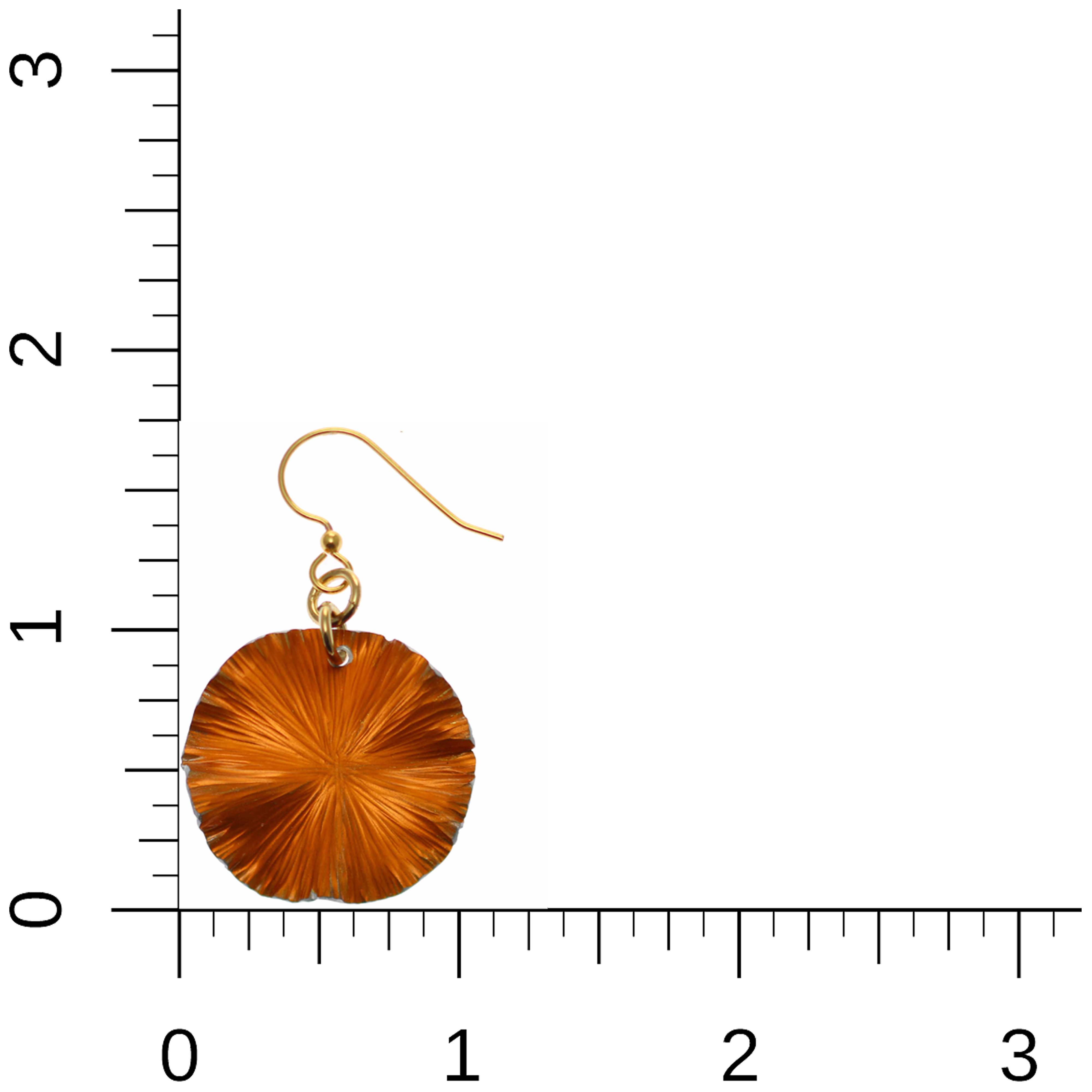 Small Orange Anodized Aluminum Lily Pad Earrings - Lightweight Dangle Earrings for Women, Fashion Jewelry Gift for Her - Perfect for Parties, Weddings & Everyday Wear