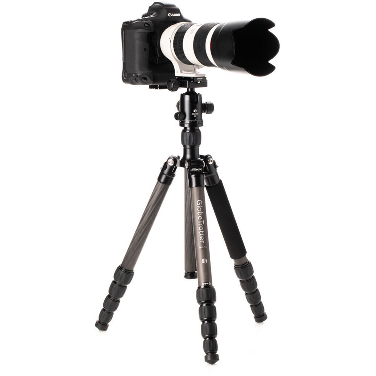 Benro MeFoto GlobeTrotter Carbon Fiber Travel Tripod Kit - Lightweight Compact Tripod for DSLR Cameras - Perfect for Travel Photography, Hiking & Outdoor Adventures (Black)