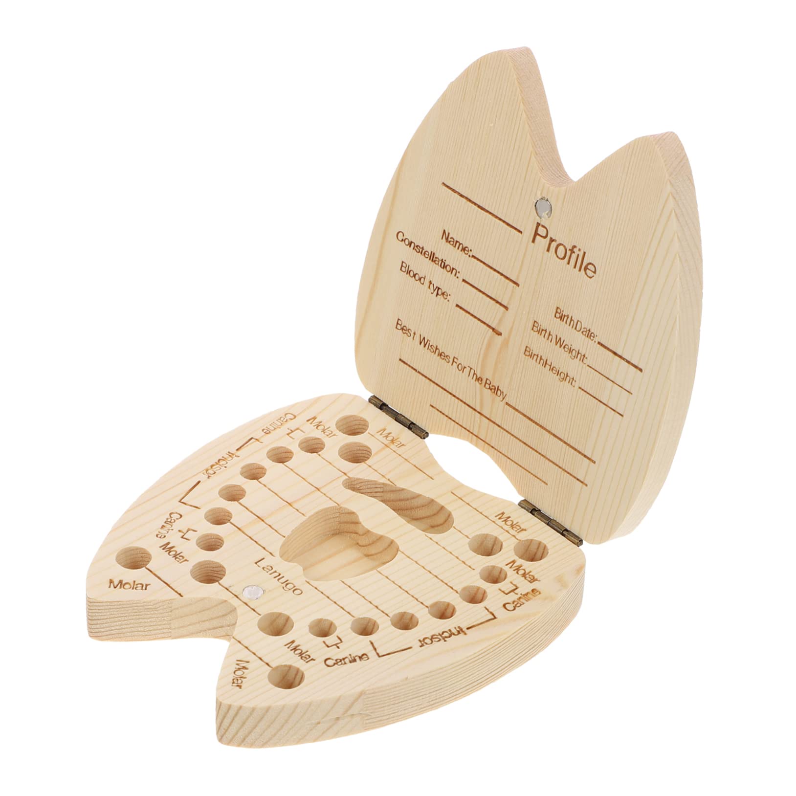 CIMAXIC Baby Teeth Storage Box - Wooden Keepsake Case for Deciduous Teeth & Umbilical Cord | Perfect for First Tooth, Memory Preservation & Nursery Decor (Natural Wood)