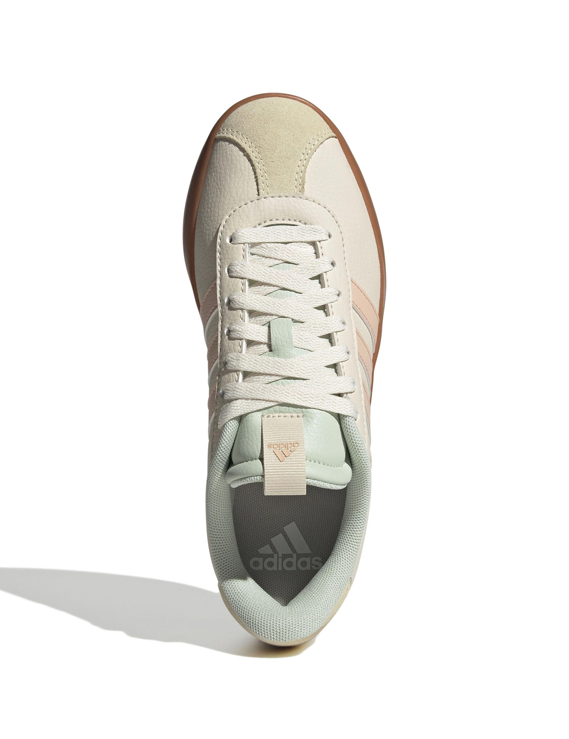VL Court 3.0 Women's Tennis Shoes - Wonder White/Powder Coral/Linen Green | Lightweight Comfort Sneakers for Running, Gym & Casual Wear