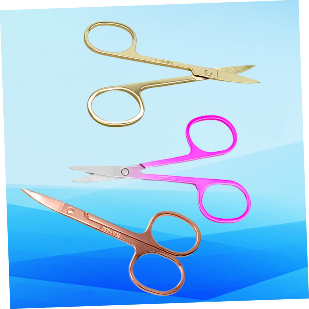 IPetboom 3-Piece Stainless Steel Facial Hair Scissors Set - Eyebrow, Eyelash & Beard Trimmer Kit with Storage Bag | Professional Grooming Tools for Men & Women | Perfect for Eyebrow Shaping, Beard Trimming & Nose Hair Care