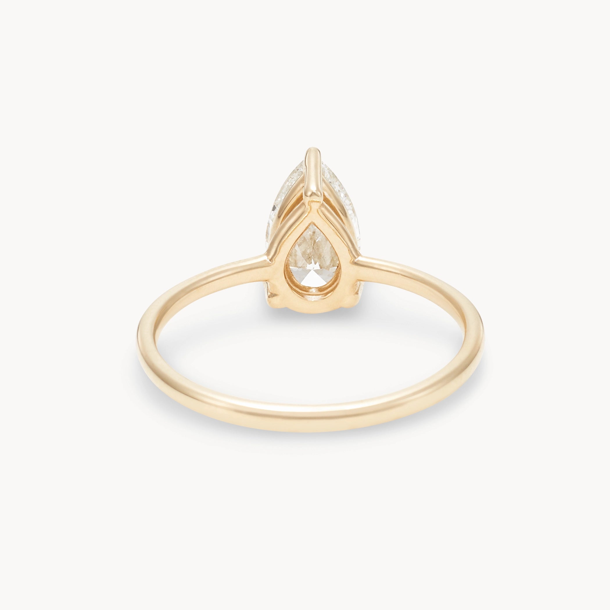 14K Yellow Gold Pear Diamond Ring – Unique Sea to Sky Design – Perfect for Weddings, Anniversaries & Special Occasions