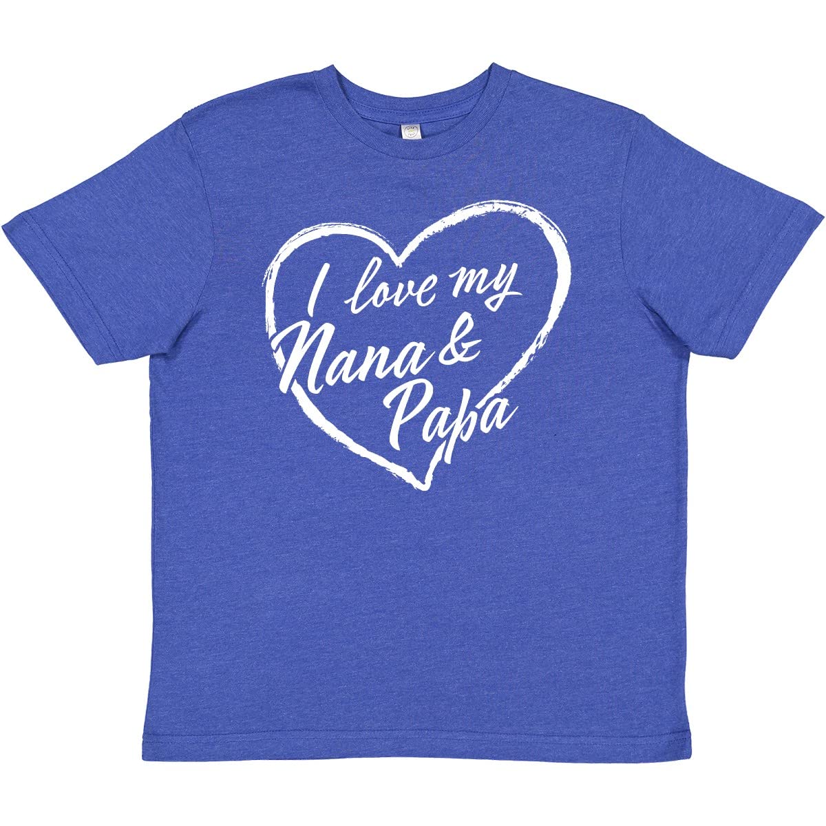Inktastic I Love My Nana and Papa White Chalk Heart Youth T-Shirt - Cute Grandparents Day Gift for Kids & Comfortable Casual Wear