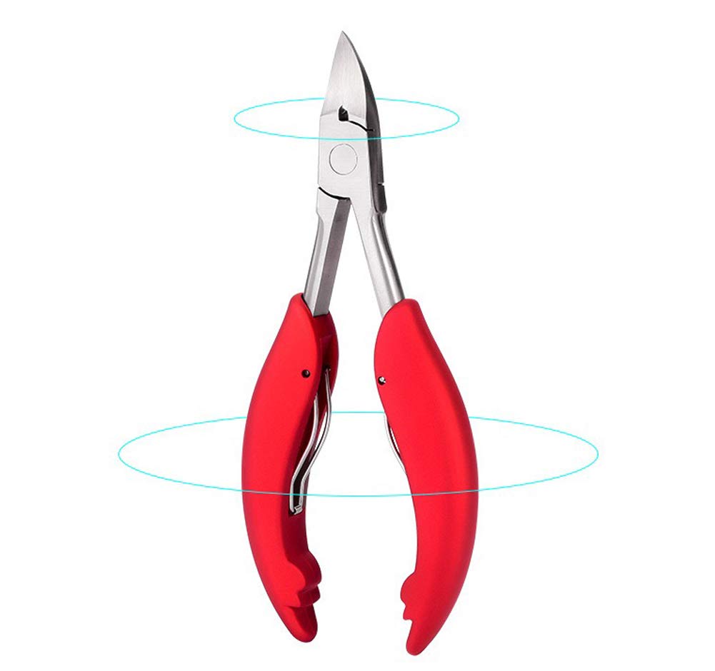 Professional Toenail Clippers for Thick & Ingrown Nails - Chiropodist-Grade Stainless Steel Nippers with Ergonomic Rubber Handle - Perfect for Seniors, Diabetics, and Fungal Nail Care at Home