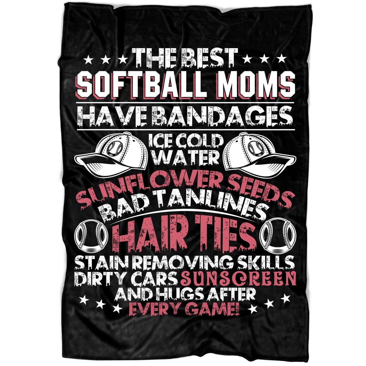 Best Softball Mom Fleece Throw Blanket - Ultra Soft Luxury Blanket for Women (60