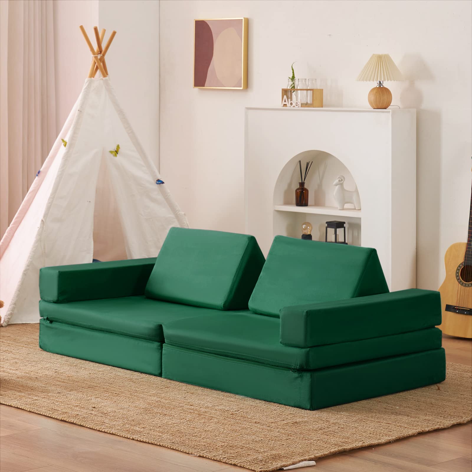 Jela Kids Couch Extended Size 8PCS Modular Foam Play Sofa for Family - 66