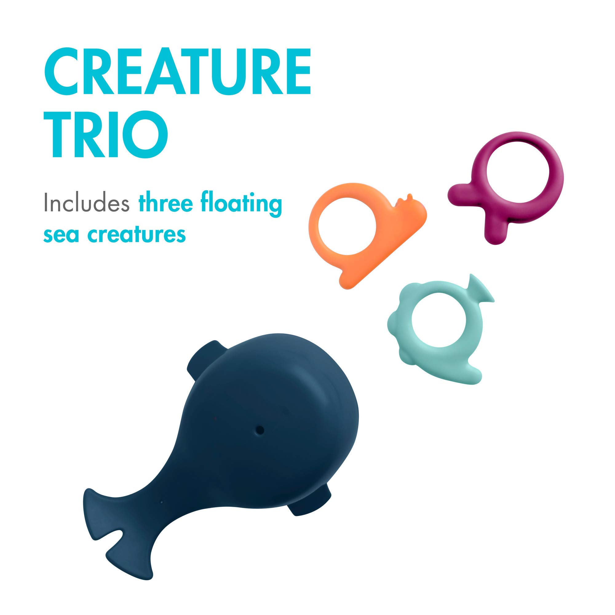 Boon Chomp Whale Bath Toy - Interactive Baby Bath Toys for Sensory Development - Fun Toddler Bath Time Toys - Best Baby Gifts & Stocking Stuffers for 1 Year Old and Up - Perfect for Water Play, Early Learning & Bathtub Fun