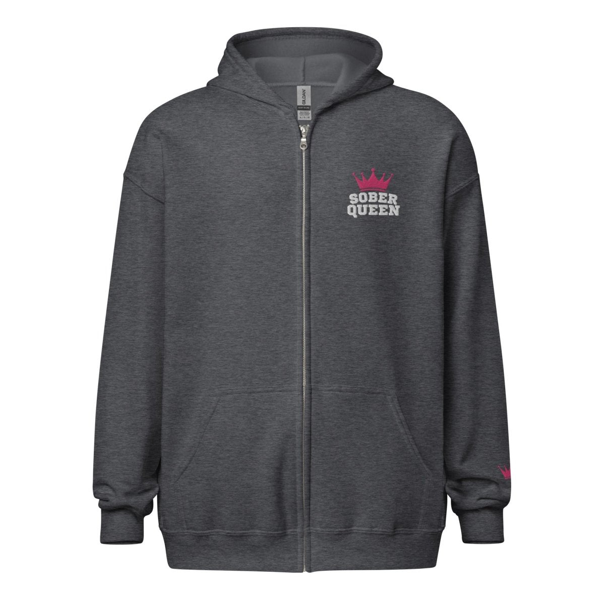 Sober Queen Unisex Heavy Blend Zip Hoodie - Comfortable & Stylish Pullover for Men & Women - Perfect for Casual Wear, Gym, and Outdoor Activities