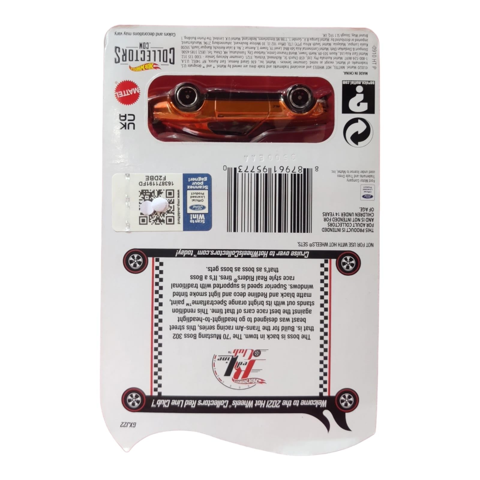 Hot Wheels 2021 RLC '70 Mustang Boss 302 Diecast Car - Limited Edition Collectible Toy for Adults & Kids - Perfect for Display, Gifts, and Car Enthusiast Collections