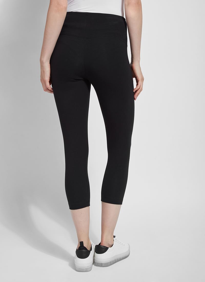 Lyssé Women's Cotton Cropped Leggings - Soft Breathable Cotton Spandex Workout Leggings for Yoga, Running & Lounge Wear