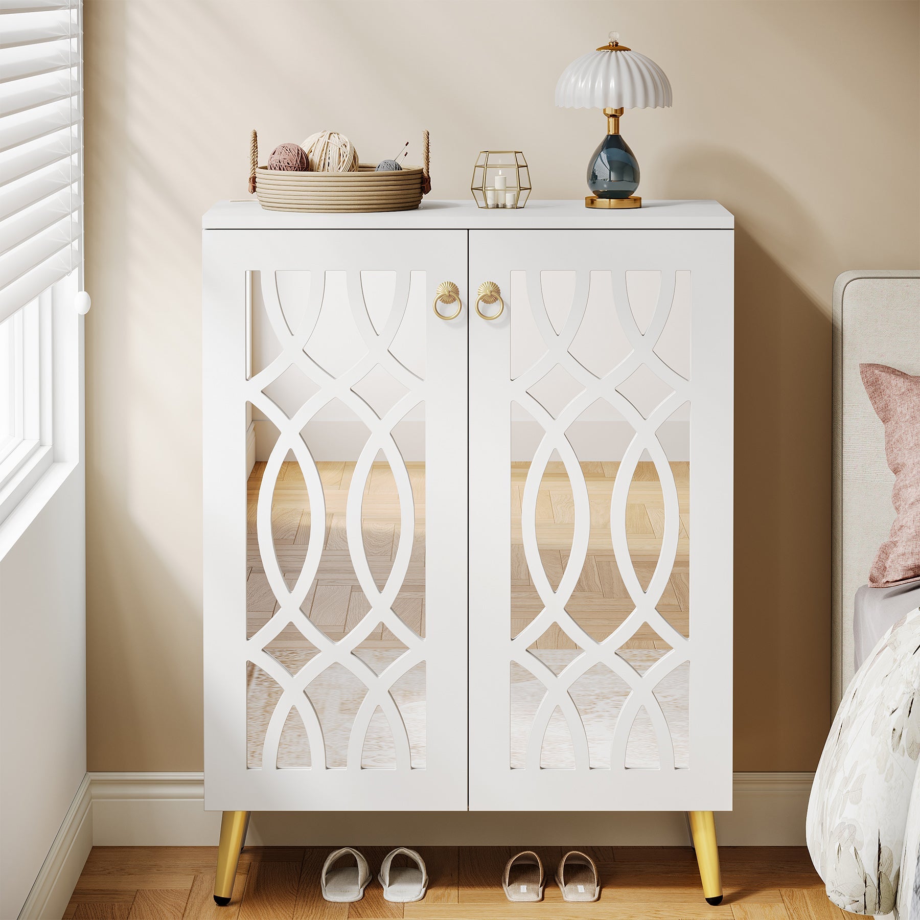5-Tier Shoe Cabinet with Mirror - Space Saving Shoe Rack Organizer for 25 Pairs - Perfect for Bedroom, Closet & Entryway Storage