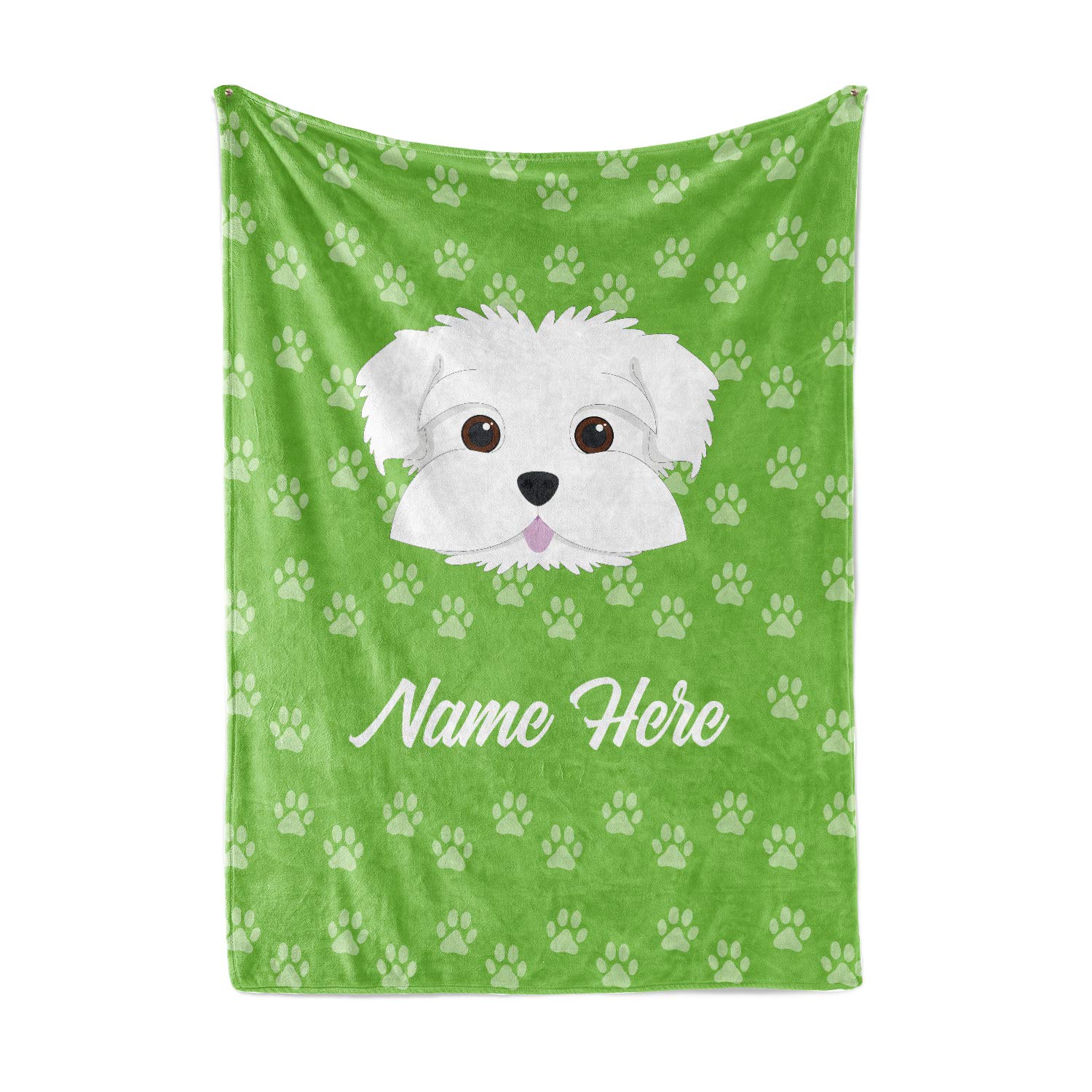 Personalized Custom Pet Maltese Fleece and Sherpa Throw Blanket for Men, Women, Kids & Babies - Soft Dog Lover Gift for Dog Moms & Dads - Cozy Bedtime, Couch & Travel Blanket for Dog Owners