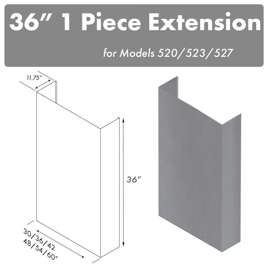 ZLINE 36-Inch Chimney Extension for 48-Inch Under Cabinet Range Hoods - Compatible with Models 520, 523, 527 (3FTEXT) - Perfect for Kitchen Ventilation & Modern Home Upgrade