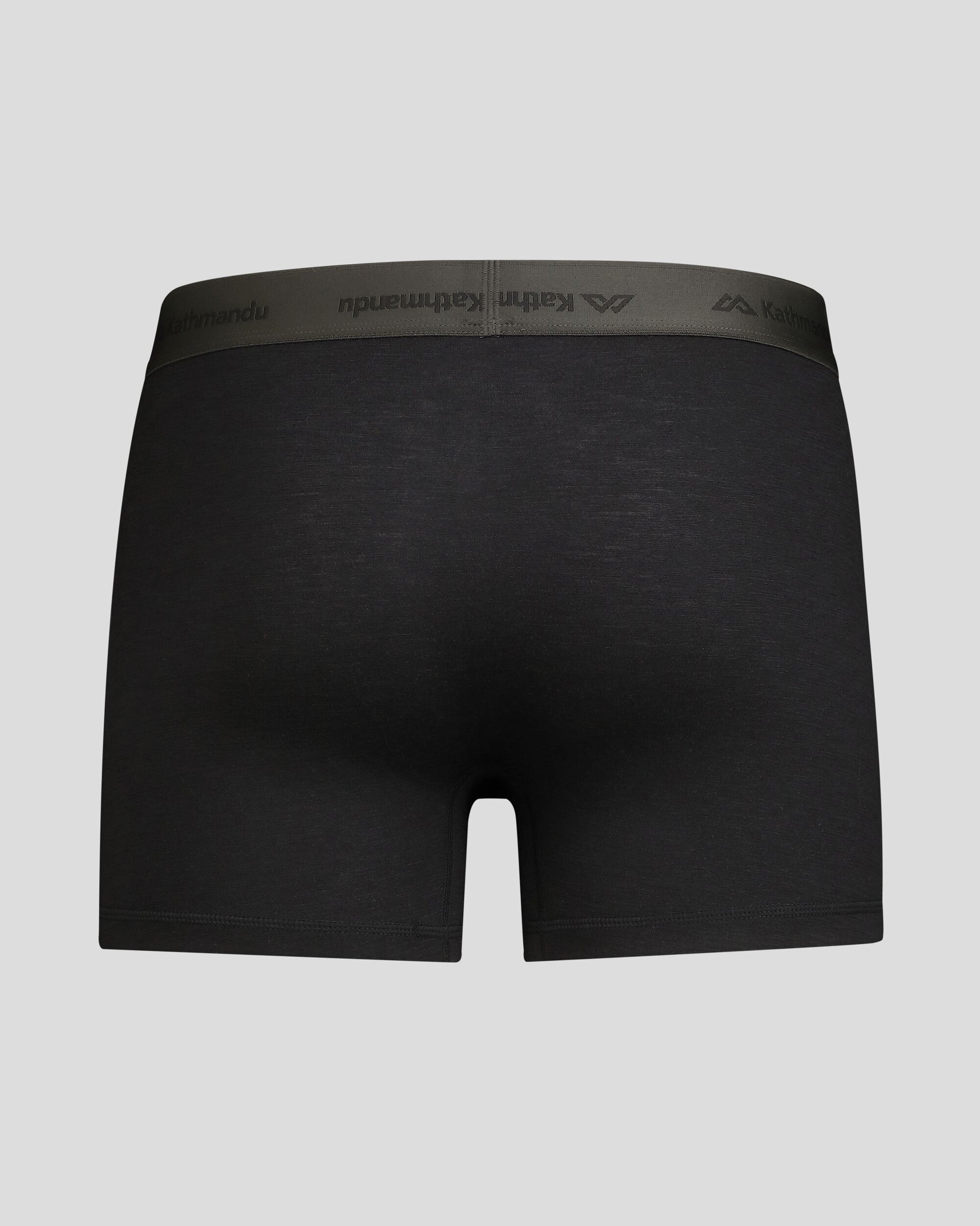 Men's K Merino 125 4.5 Inch Boxer Briefs - Soft Breathable Underwear for Active Lifestyle & Travel - Black Stingray Color