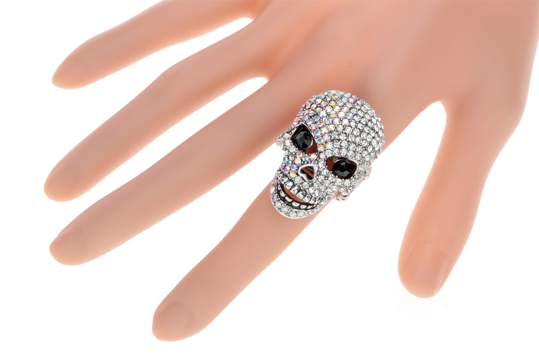 Women's Skull Stretch Ring Size 7-9 | Biker Jewelry for Motorcycle Riding