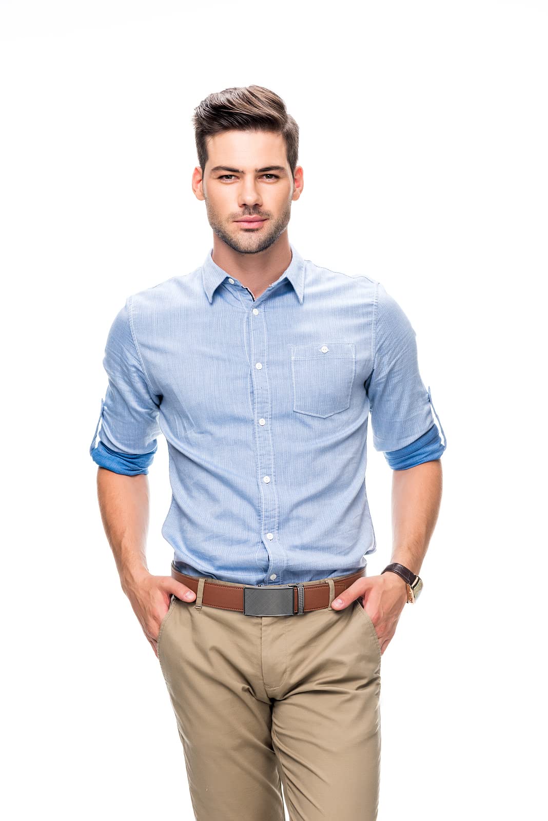 Premium Men's Ratchet Dress Belt - 1 3/8
