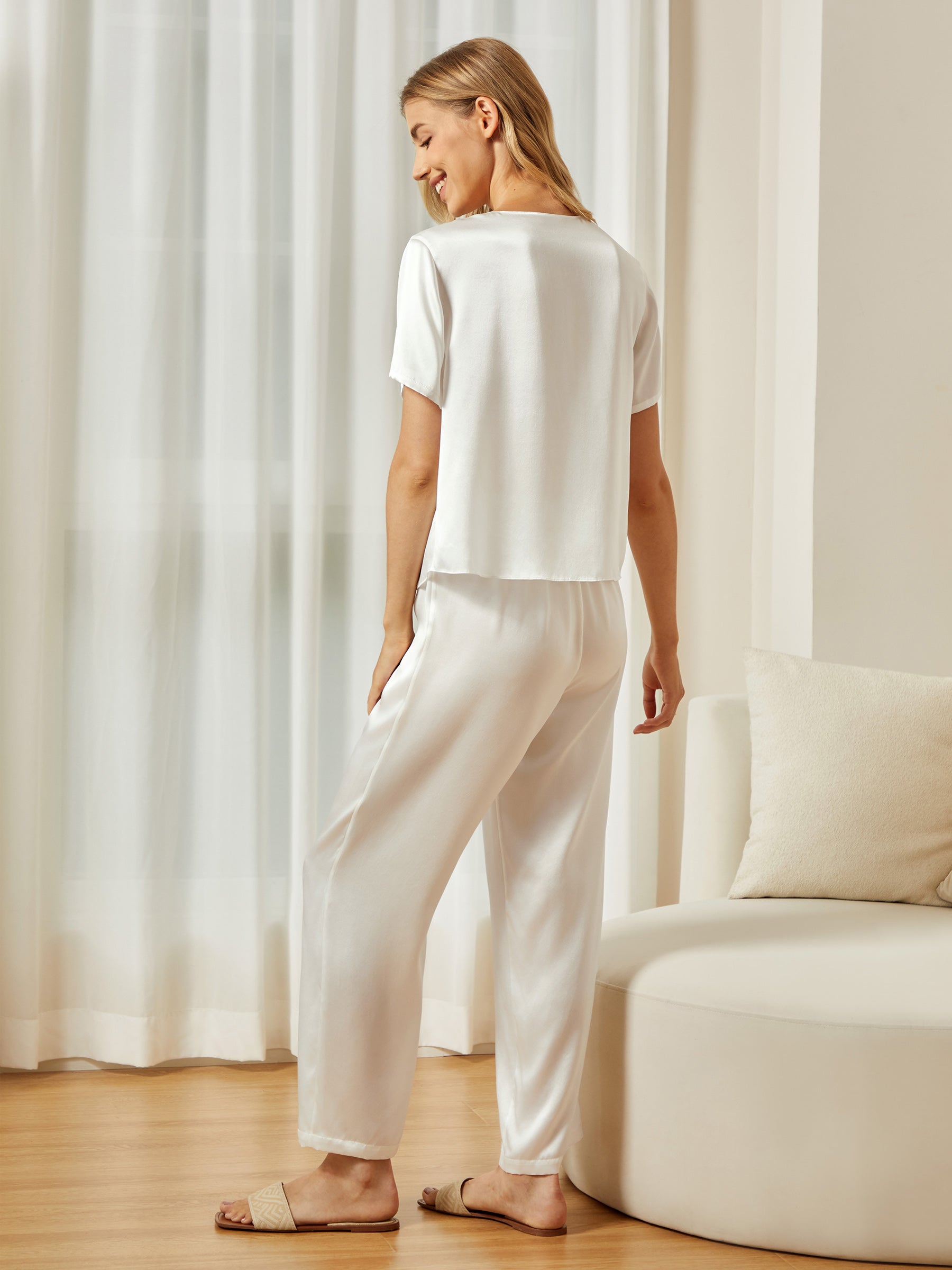 Yves Silk Sleepwear Set - Women's Silk Pullover and Pants for Comfortable Nightwear | Perfect for Relaxing at Home, Travel & Luxury Gift Giving