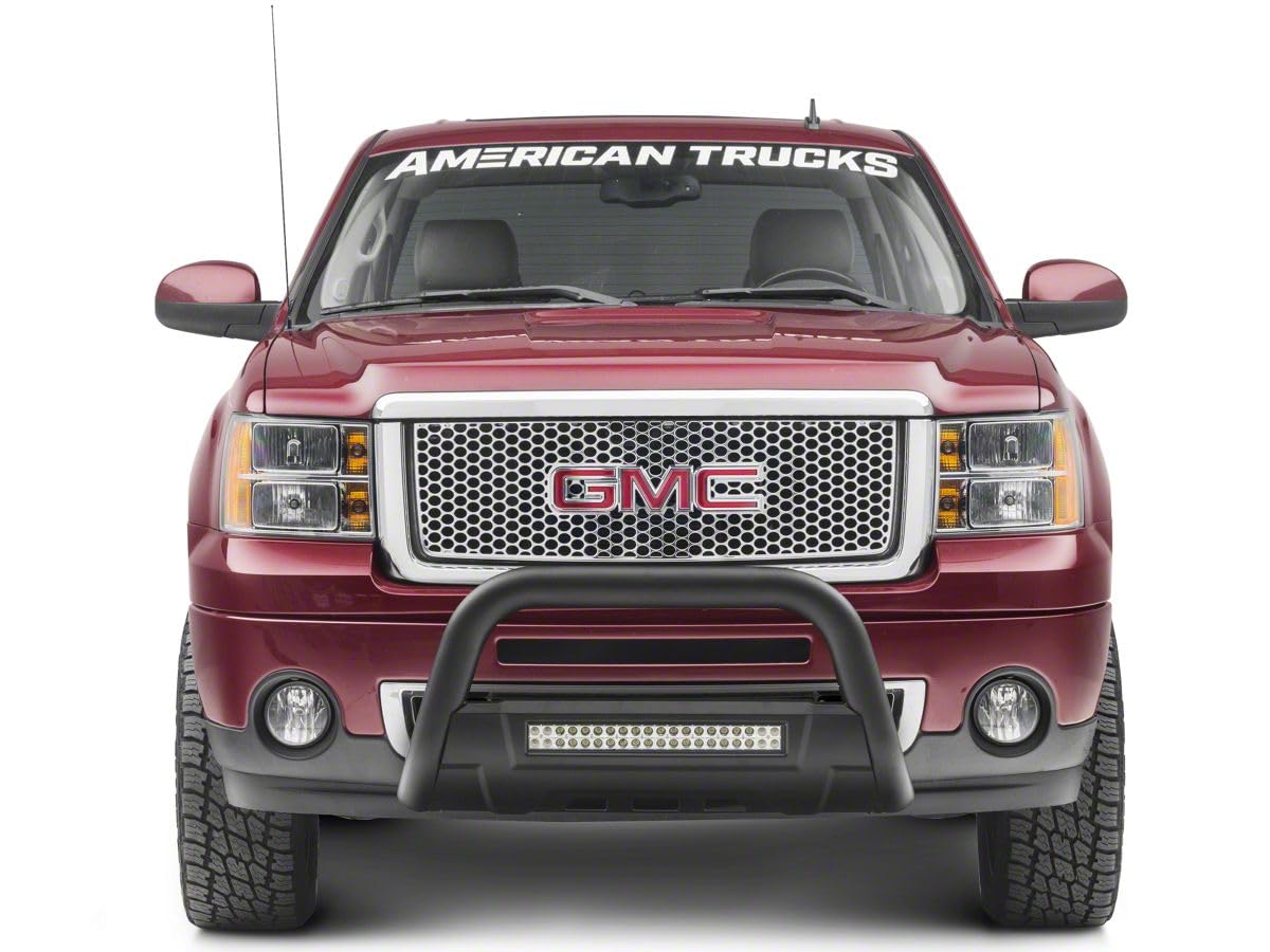 Barricade HD Bull Bar with Skid Plate & 20-Inch LED Light Bar - Textured Black for 2007-2018 Chevy Sierra 1500 | Off-Road Protection & Enhanced Night Visibility
