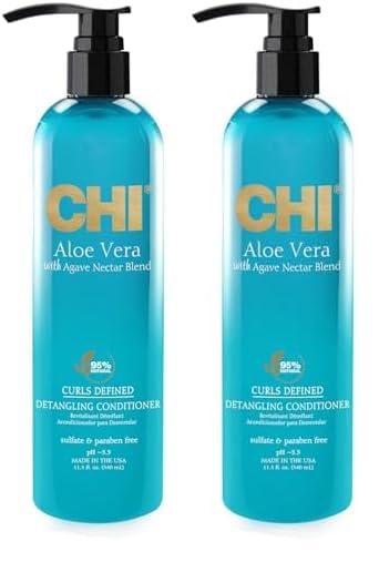 CHI Aloe Vera Detangling Conditioner for Smooth & Frizz-Free Hair - 11.5 oz (Pack of 2) - Perfect for Dry, Damaged & Curly Hair at Home or Salon Use