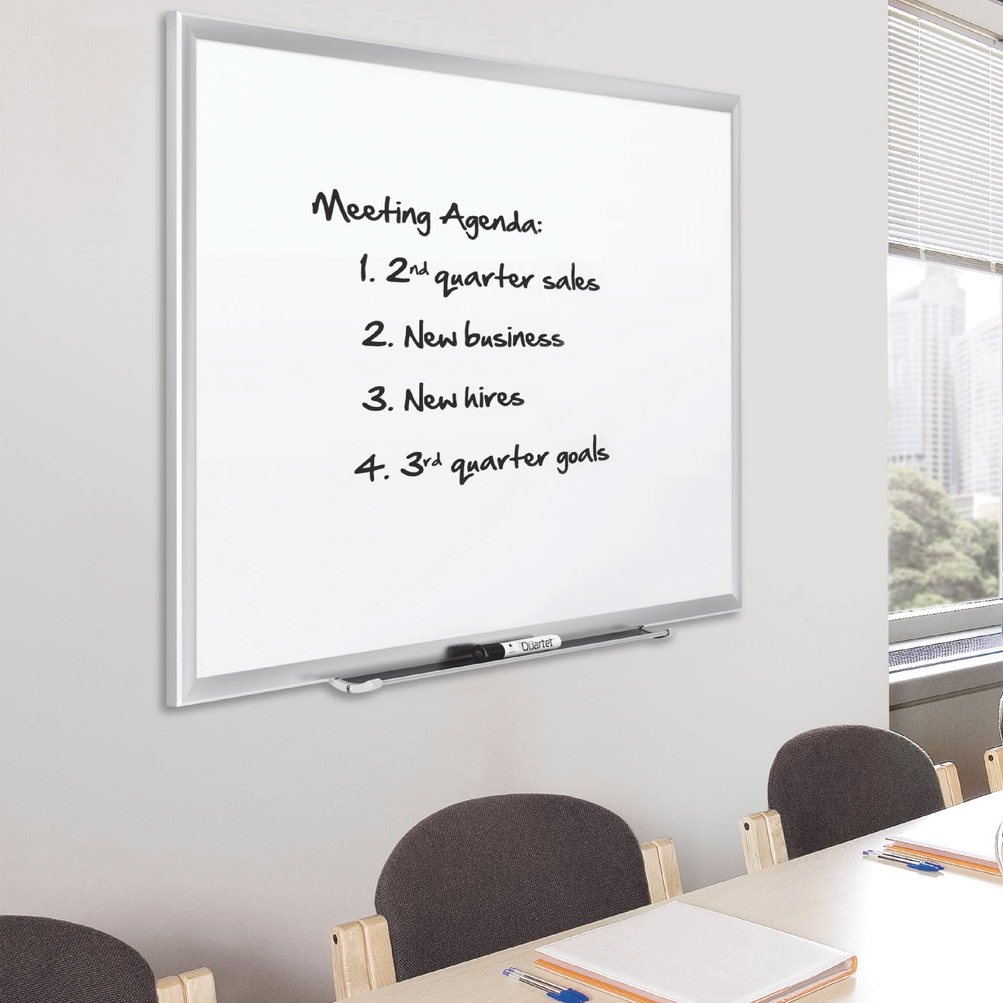 Premium Quartet Magnetic Porcelain Whiteboard 4' x 3' - Durable Dry Erase Board with Silver Aluminum Frame for Office, Classroom & Home Use (Model 2544)