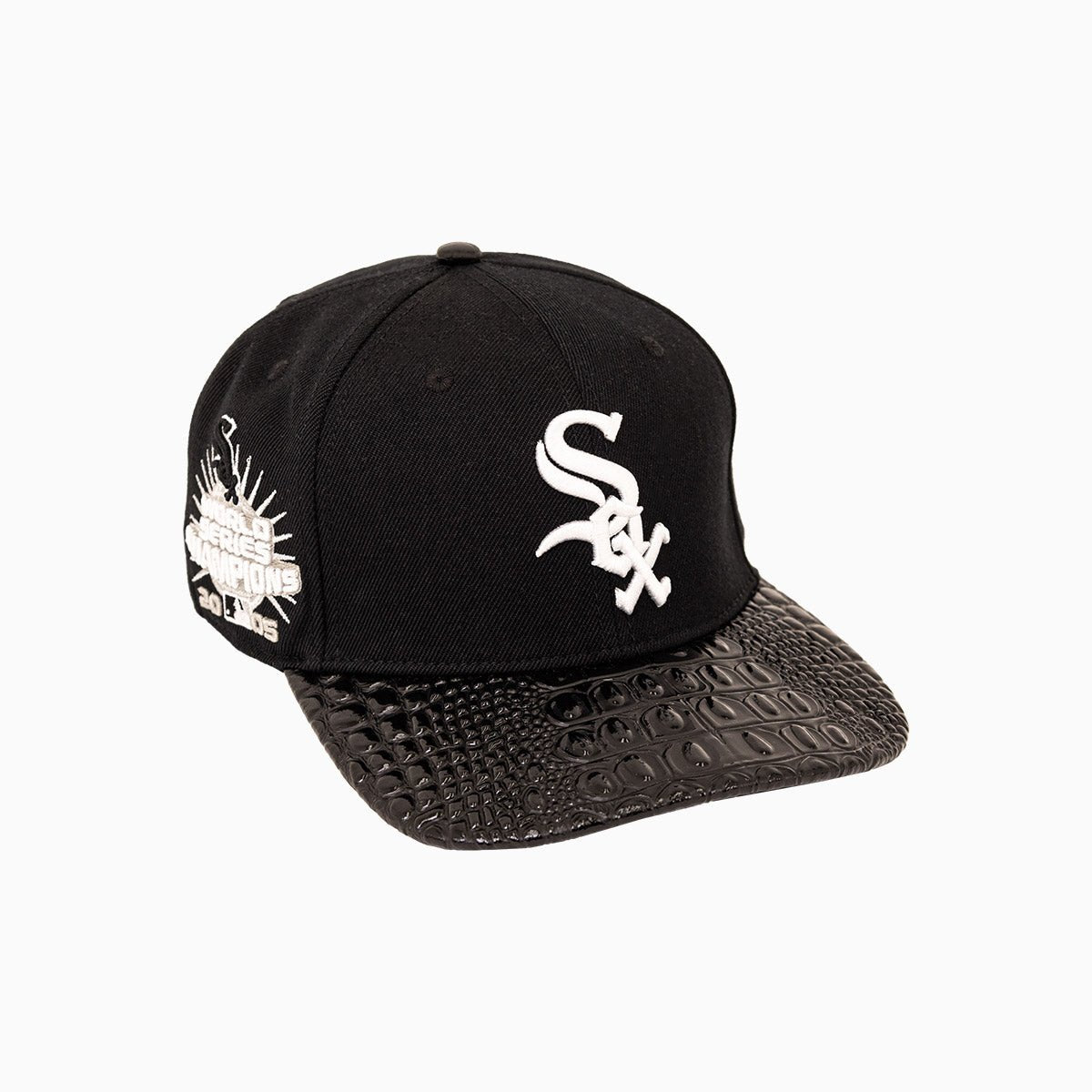 Chicago White Sox 2005 World Series Championship MLB Leather Visor Snapback Hat - Official Baseball Cap for Fans, Sports Events & Casual Wear
