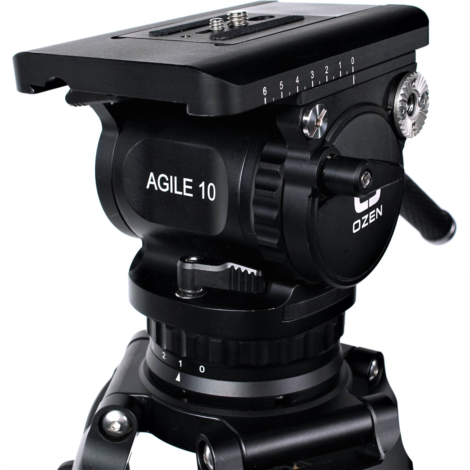 OZEN AGILE 10 E Z LOAD Fluid Head Tripod - Professional Video Camera Tripod Head for Smooth Panning & Tilting - Perfect for Filmmaking, Live Streaming, and Photography