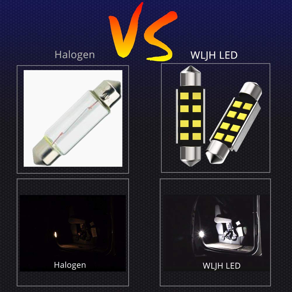 WLJH 17x Pure White Canbus Error Free LED Interior Light Kit for BMW E46 (1999-2006 Sedan/Wagon/Coupe) - Car Map & Mirror Lighting Package | Perfect for Night Driving & Interior Upgrades