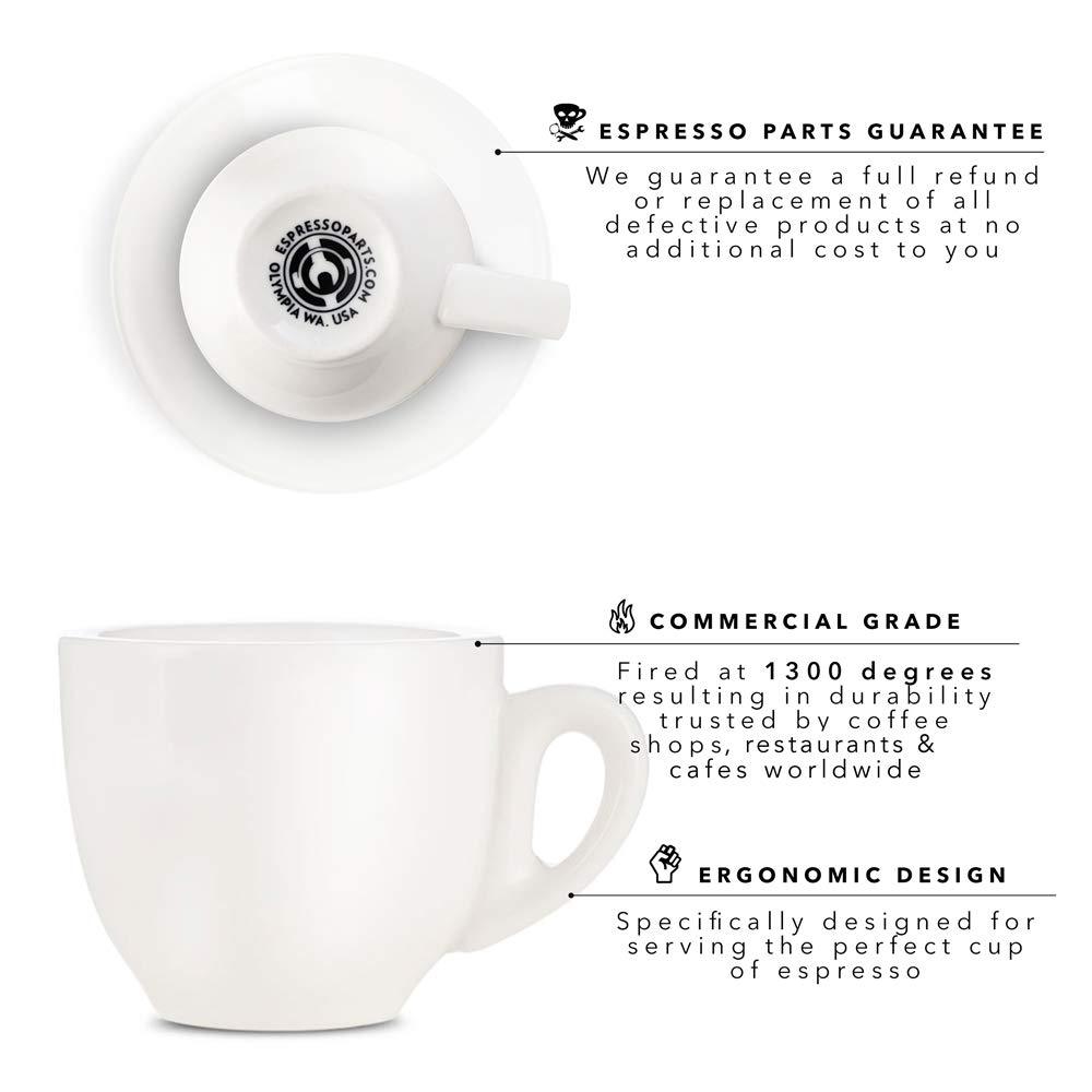 Premium Porcelain Espresso Cup & Saucer Set - 2oz/70ml Yellow - Barista Quality Coffee Cups for Home & Café Use - Perfect for Espresso, Cappuccino & Latte