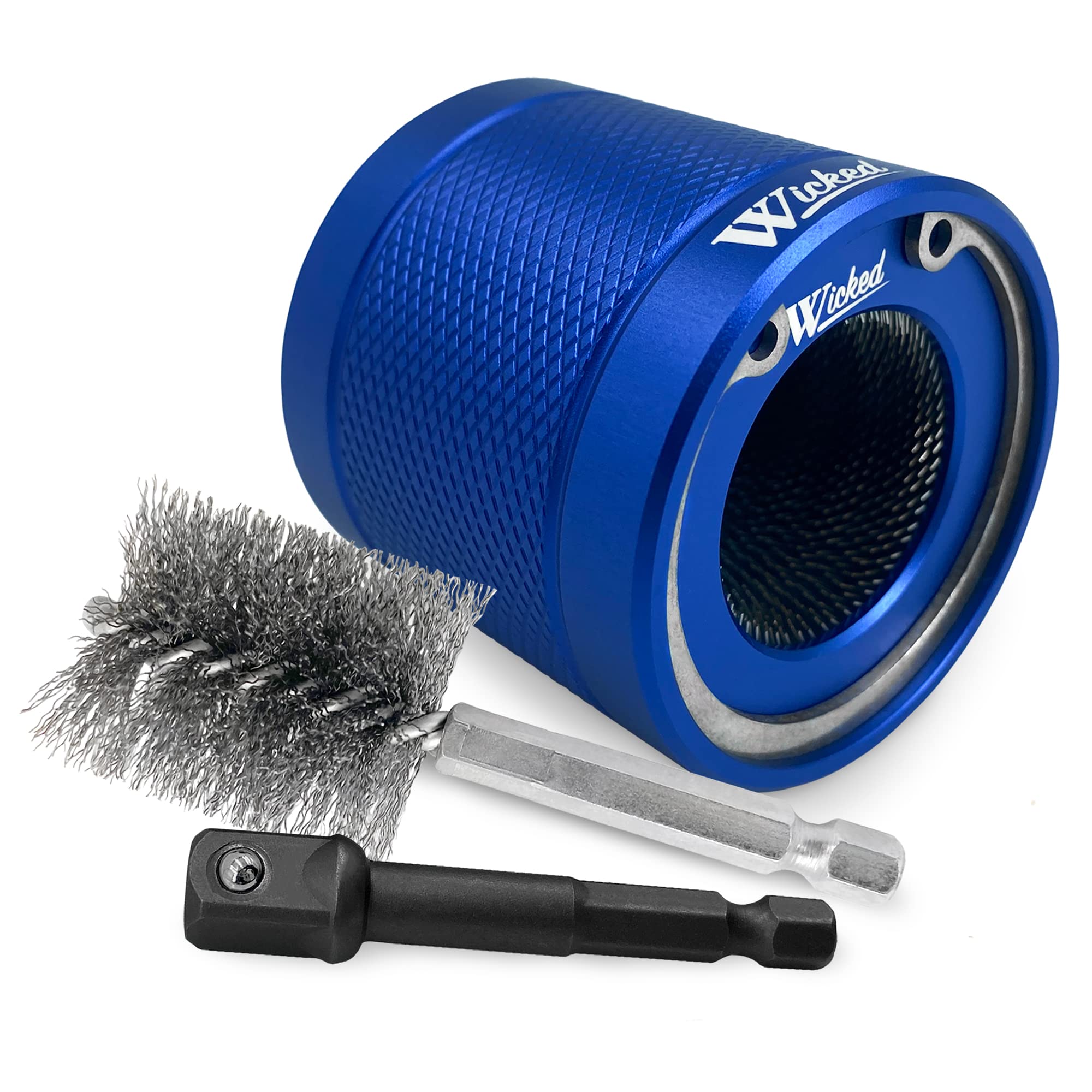 WICKED 1-Inch Copper Tube Pipe Cleaning Brush Kit - Heavy Duty All Metal Construction with Replaceable Parts for Professional Plumbers | Ideal for HVAC, Plumbing & Industrial Pipe Maintenance