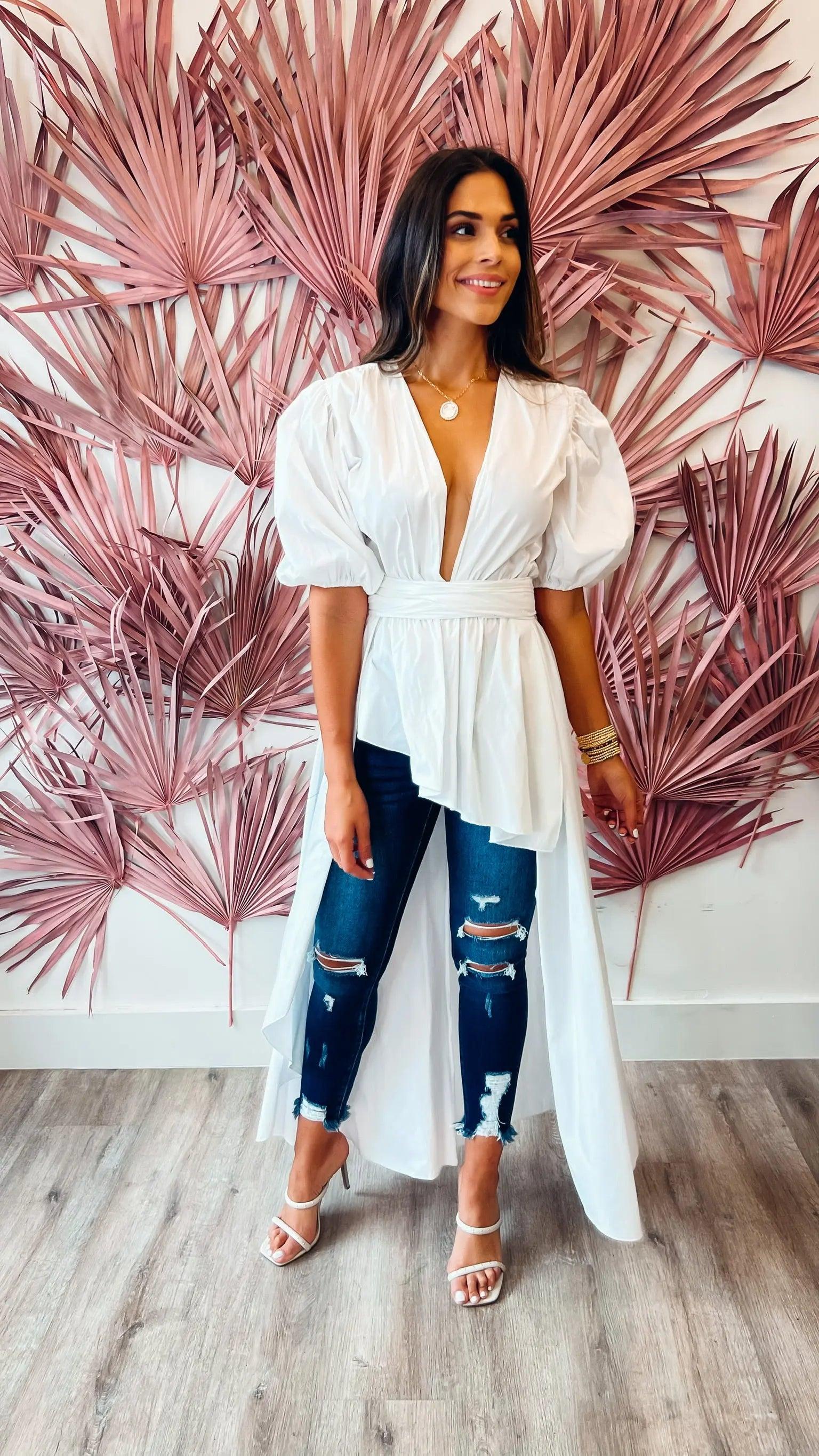 Glam Gal White Top - Women's Fashion Blouse for Casual & Party Wear | Perfect for Office, Date Night & Special Occasions