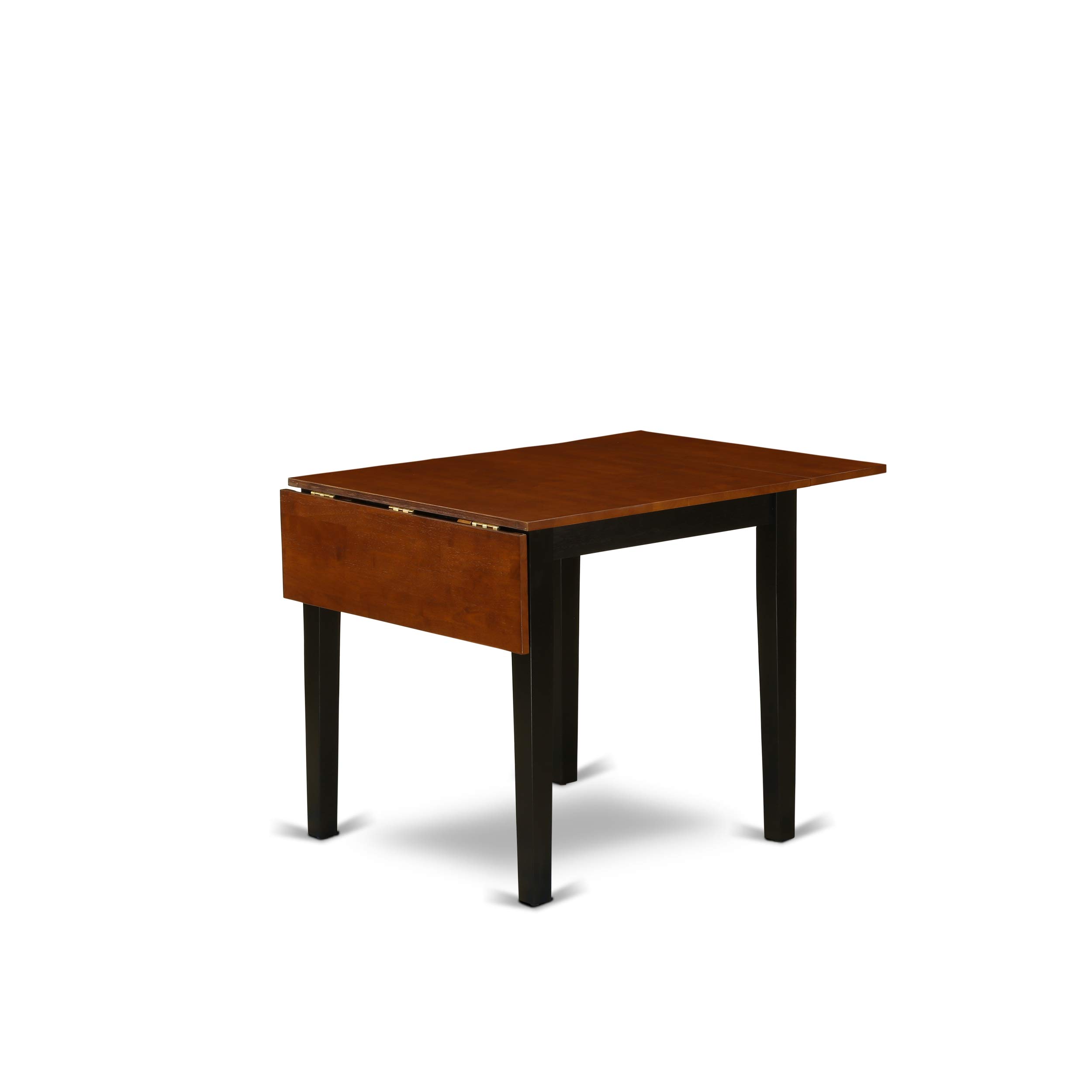 East West Furniture NDKE5-BCH-W 5-Piece Black & Cherry Dining Set with Drop-Leaf Table (30x48 Inch) and 4 Chairs - Perfect for Small Spaces, Kitchen Nooks & Cozy Apartments