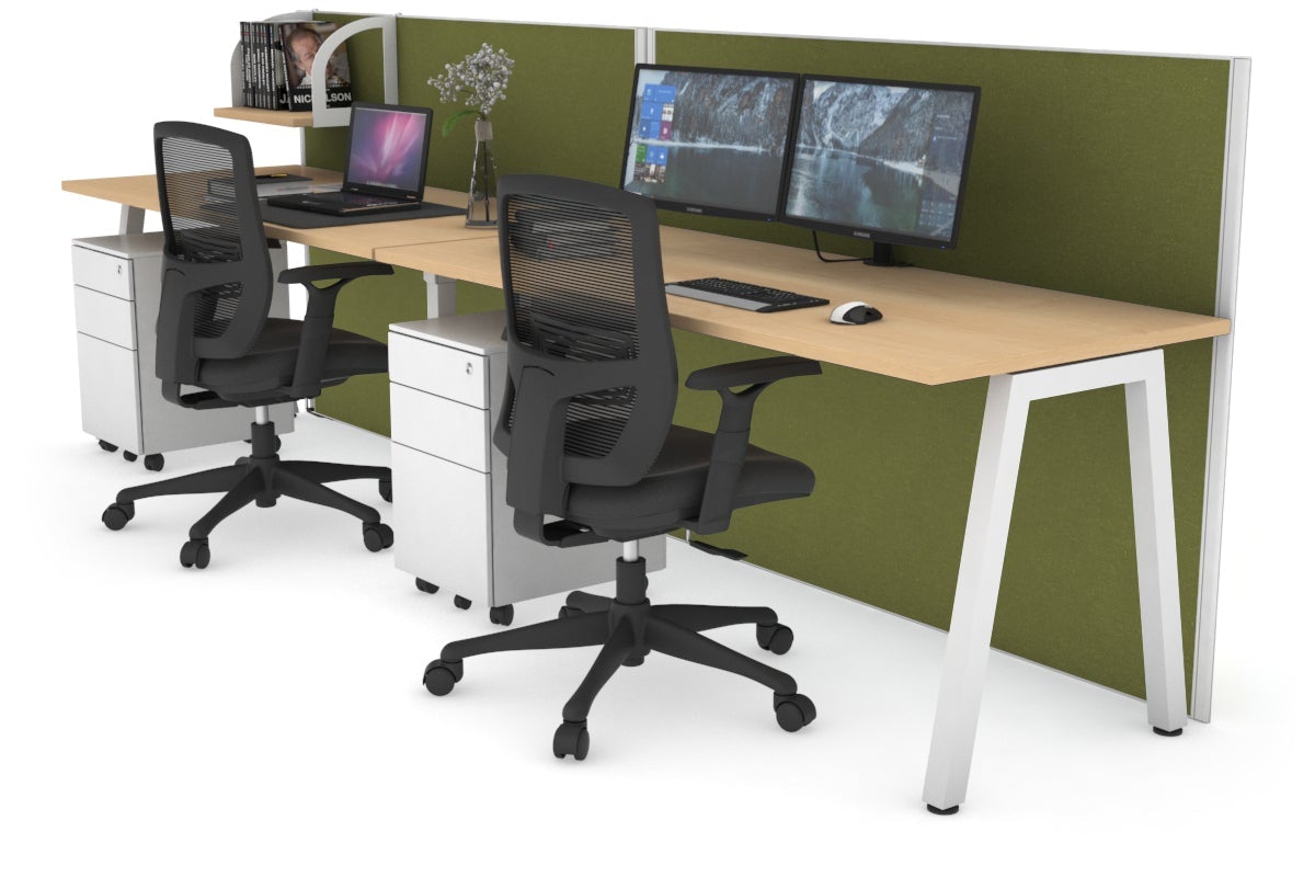 Horizon Quadro 2 Person Standing Desk | 1400L x 700W Adjustable Height Office Workstation | Perfect for Shared Workspaces & Collaborative Environments