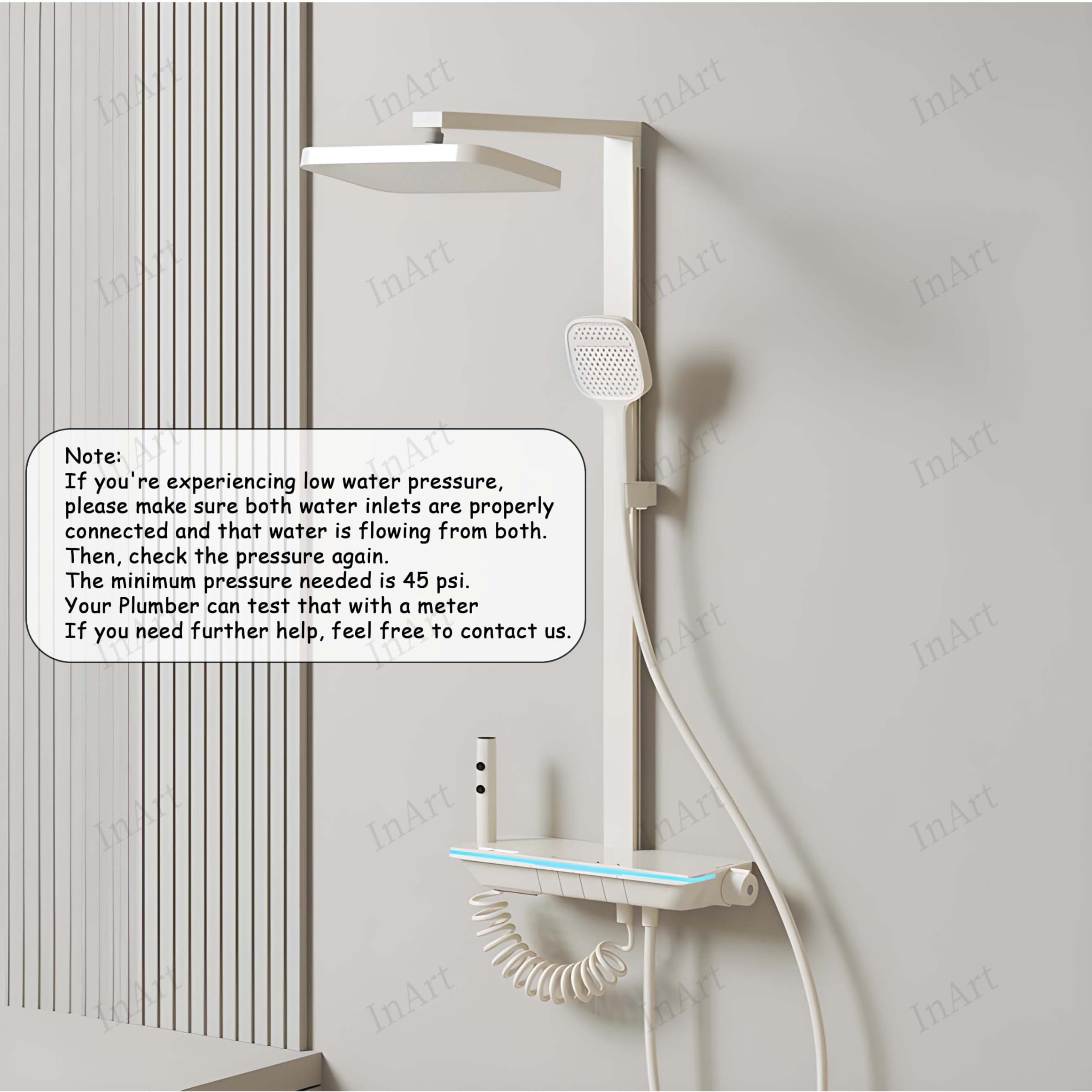 InArt Digital Thermostatic Shower System - 12