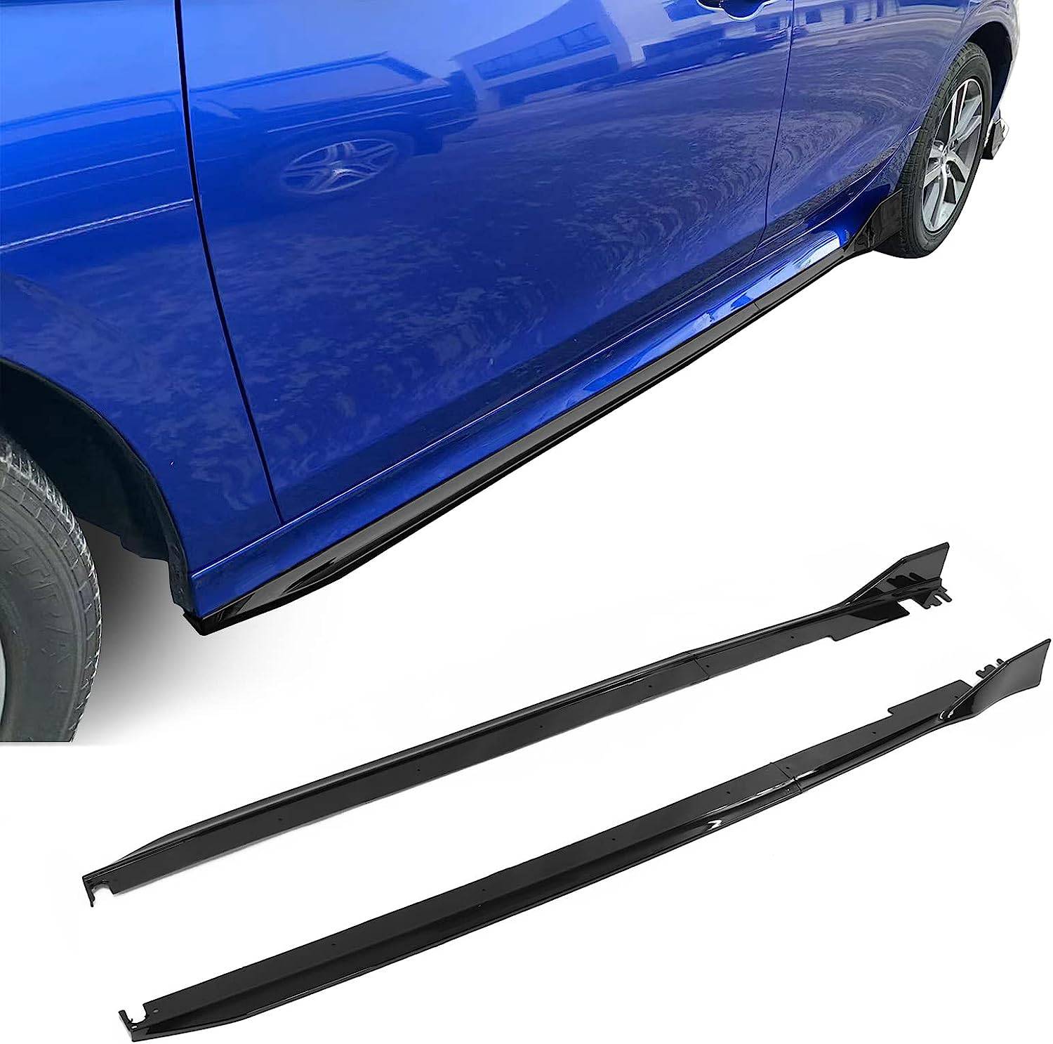 2022-2024 Honda Civic 11th Gen Type R Side Skirts Rocker Panel - Gloss Black ABS Plastic Body Kit for Enhanced Style & Protection | Perfect for Car Enthusiasts & Street Racing