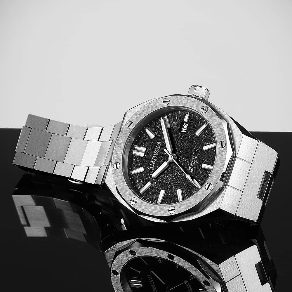 CADISEN Men's Automatic Watch with NH35 Movement - Waterproof Sapphire Crystal Glass - Casual & Business Dress Watch for Men - Perfect for Office, Formal Events & Everyday Wear