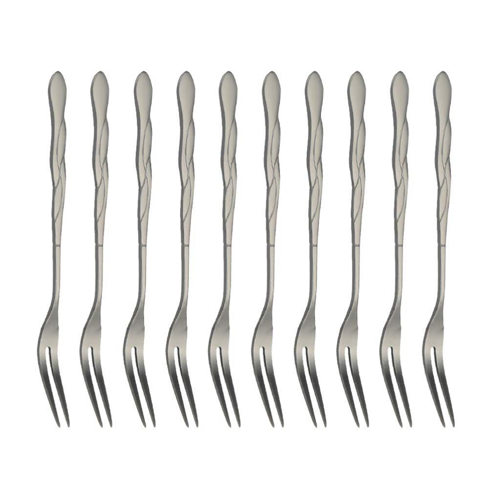 DOITOOL 10-Pack Reusable Stainless Steel Fruit Forks - Elegant Fruit Picks for Party Platters, Cheese Boards, and Dessert Displays - Perfect for Weddings, Baby Showers, and Cocktail Parties