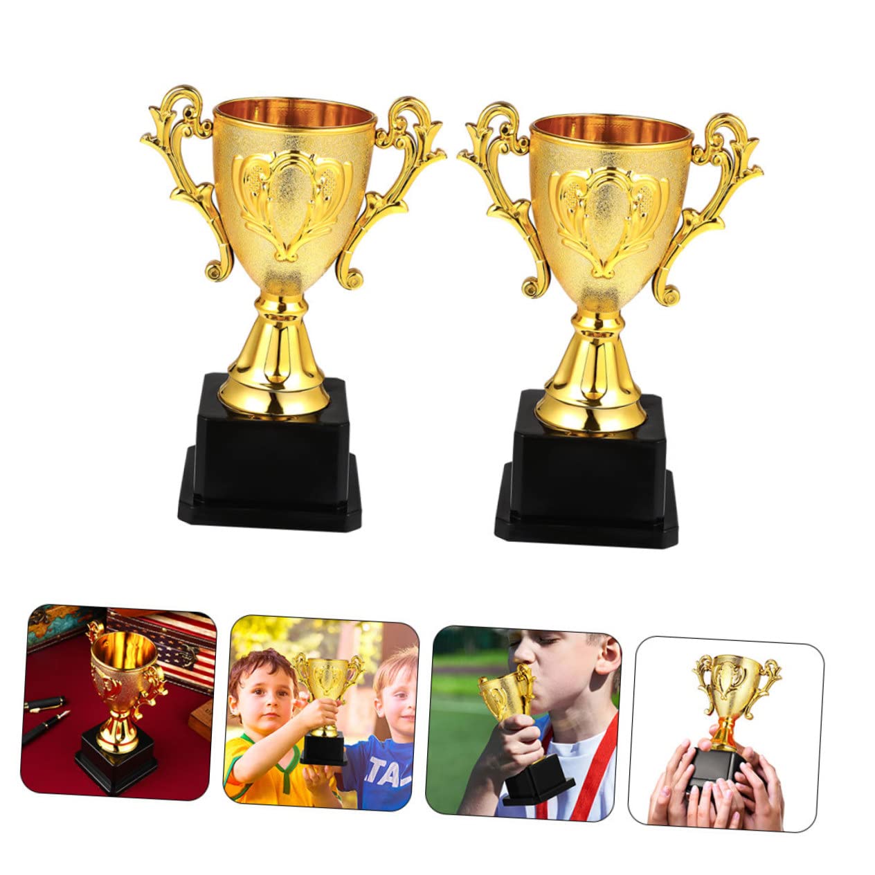 BESPORTBLE 10-Piece Plastic Reusable Trophy Reward Set - Kids Achievement Awards for Sports, School & Playtime | Perfect for Birthday Parties, Classroom Prizes & Motivational Gifts
