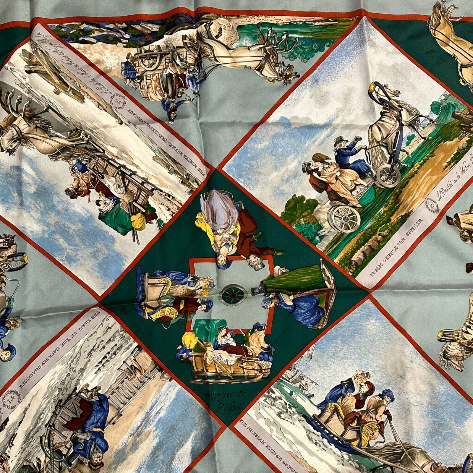 Authentic Hermes A Walk Voyages en Russie Russia Loic Dubigeon 90cm Silk Scarf - Luxury Fashion Accessory for Women, Perfect for Gifts & Special Occasions