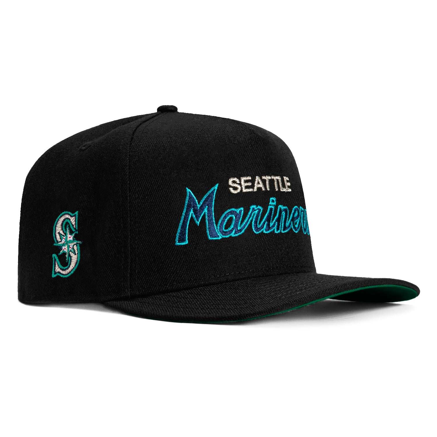 New Era 9Fifty Seattle Mariners Snapback Hat with Logo Patch - Black Baseball Cap for Men & Women - Perfect for Baseball Games, Streetwear Fashion & Sports Fans