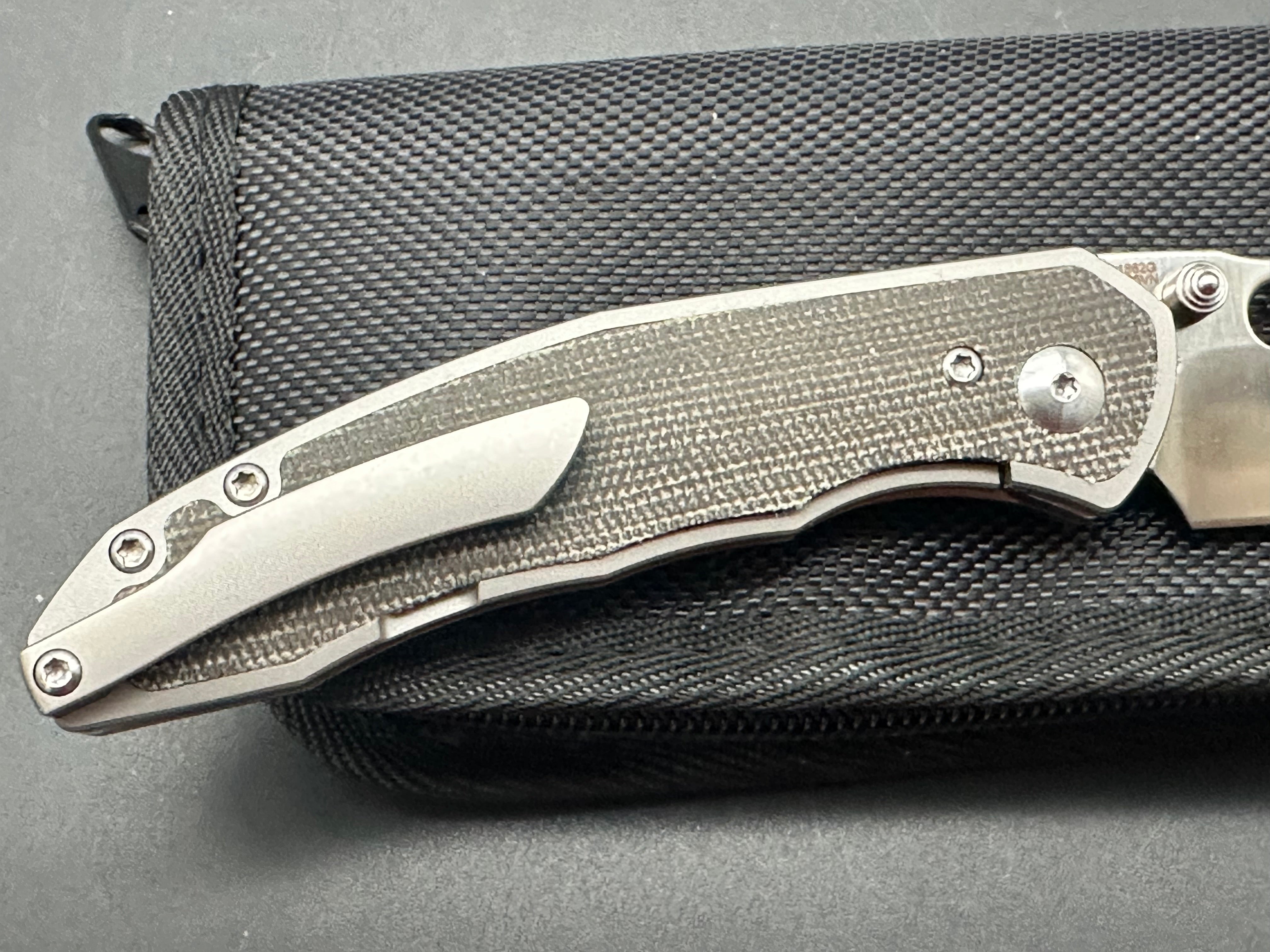 ARTISAN CUTLERY BOA Folding Knife - Titanium Handle with OD Green Inlay & S35VN Blade Steel (Model 1862G ODG) | EDC, Outdoor Survival, Camping, Hunting Gear