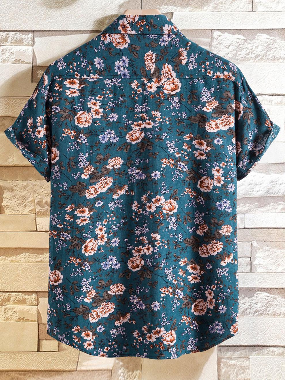 Antonio's Summer Floral Print Shirt for Men | Stylish Hawaiian Casual Button Down Shirt | Perfect for Beach Vacation, Summer Party & Outdoor Activities