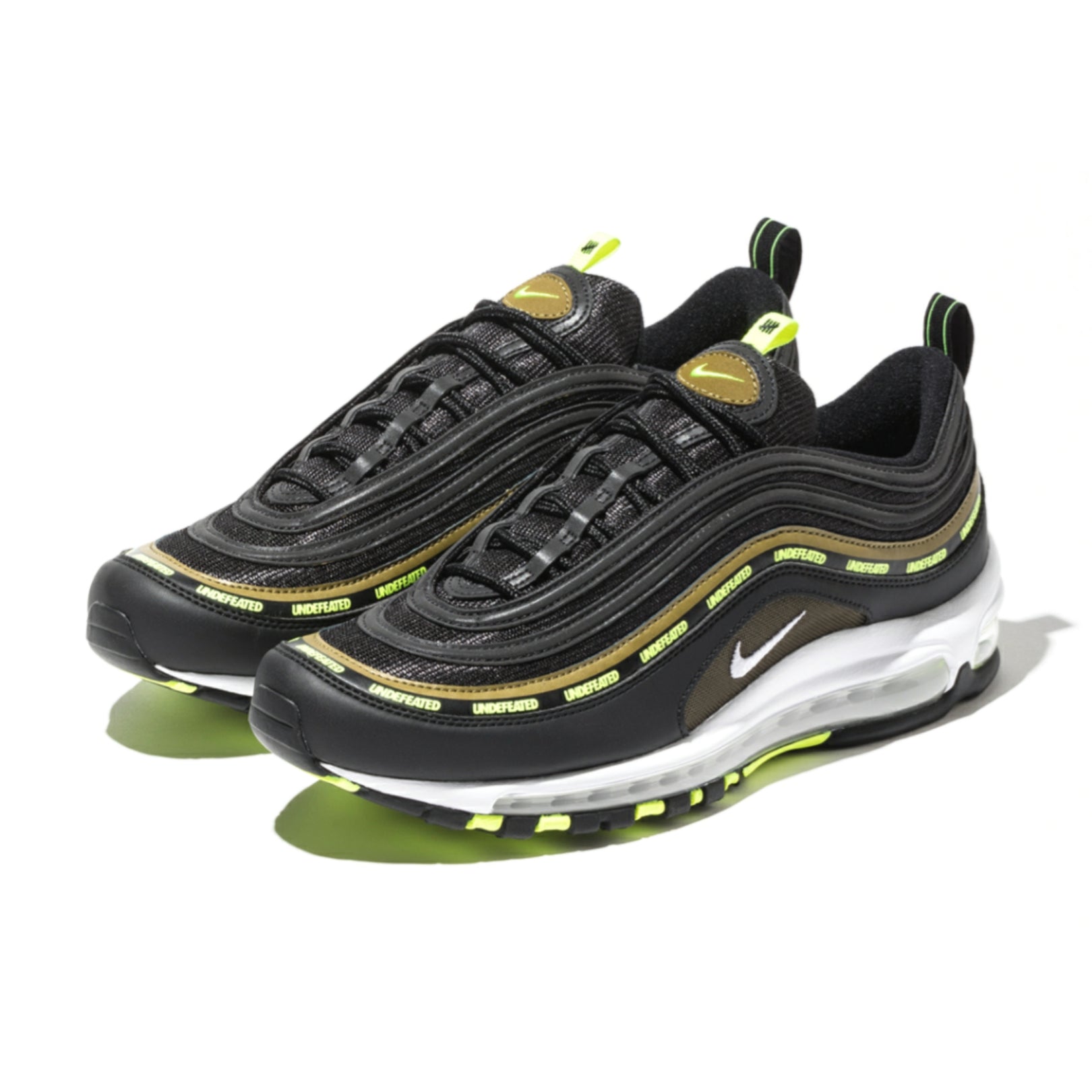 Nike x Undefeated Air Max 97 Sneakers - Black & Volt Colorway - Men's Running Shoes for Gym & Streetwear Fashion