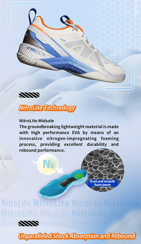 Victor S82III NitroLite Court Shoe - Lightweight Tennis Shoes for Men & Women [Lunar White] - Perfect for Indoor & Outdoor Court Sports