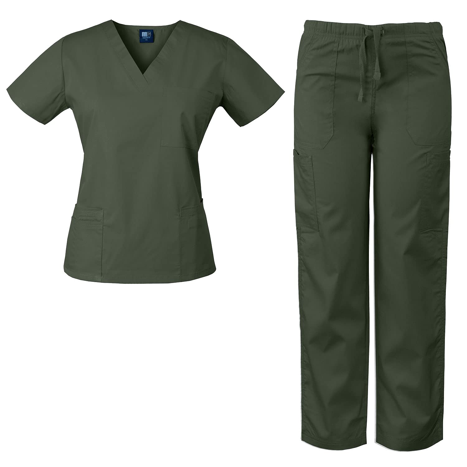 Medgear Women's Scrubs Set - 4 Pocket Medical Top & Multi-Pocket Pants - Comfortable Nursing Uniform for Healthcare Professionals | Perfect for Hospitals, Clinics & Long Shifts