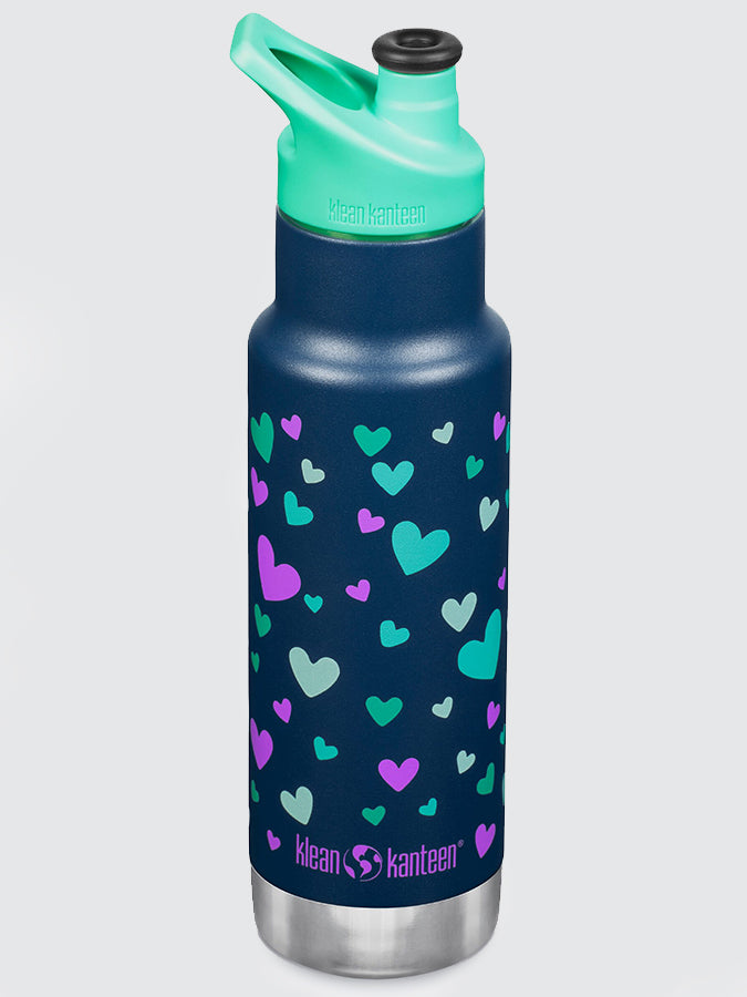 Klean Kanteen Insulated Kids Water Bottle 12oz (355ml) with Classic Sport Cap - Leak Proof Stainless Steel Bottle for School, Sports & Outdoor Activities