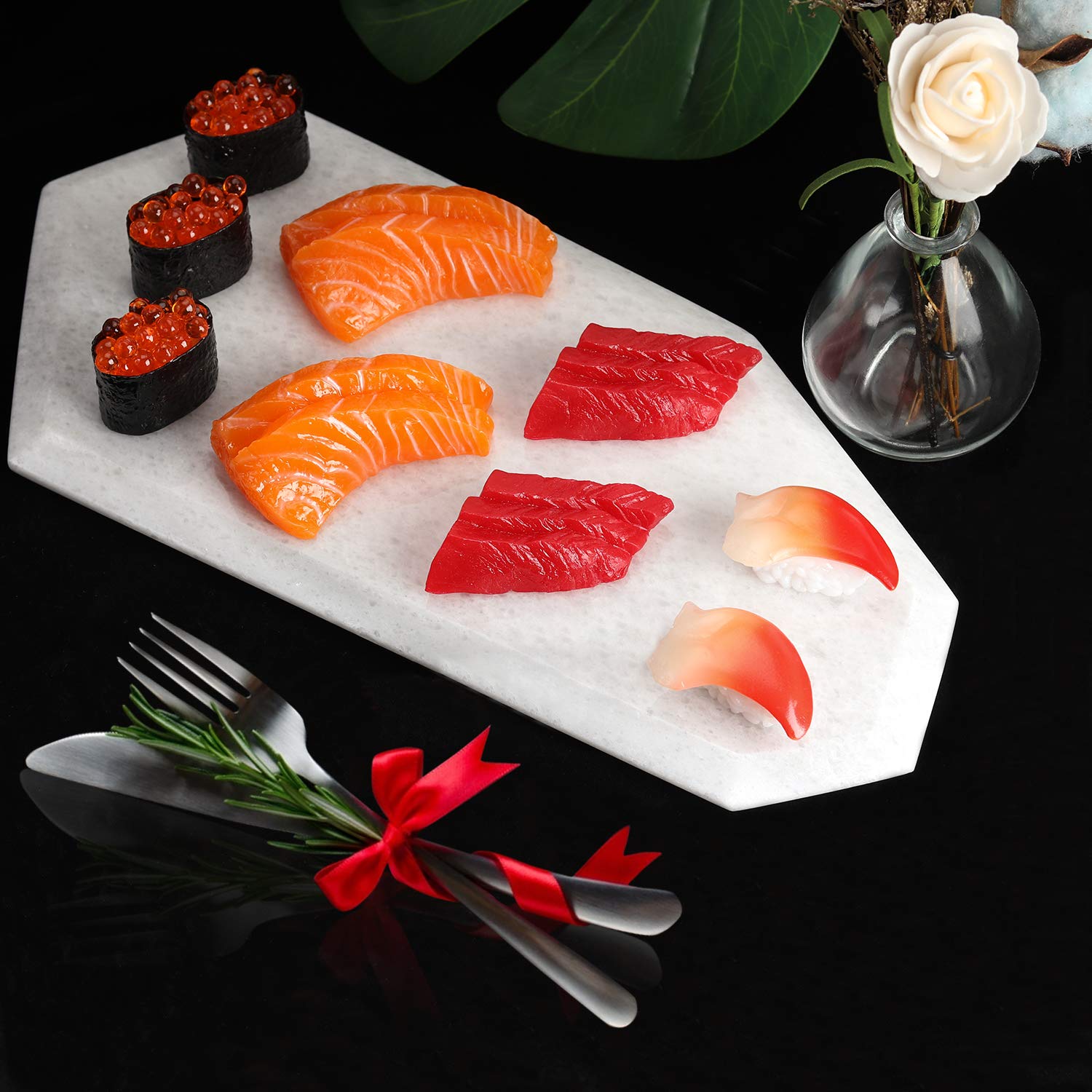 Premium Natural Marble Cheese Board & Charcuterie Serving Tray - Elegant Home Decor & Housewarming Gift - Perfect for Entertaining, Wine Pairings & Kitchen Use (Balkan White)