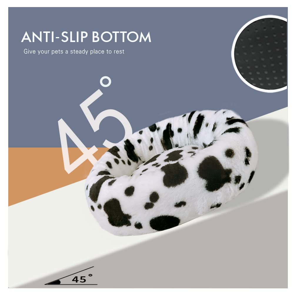 Calming Anti-Anxiety Donut Dog Bed & Cat Bed for Large, Medium, Small Pets - 17.7x17.7x6 Inch Orthopedic Comfort for Anxiety Relief, Perfect for Crate, Travel & Home Use