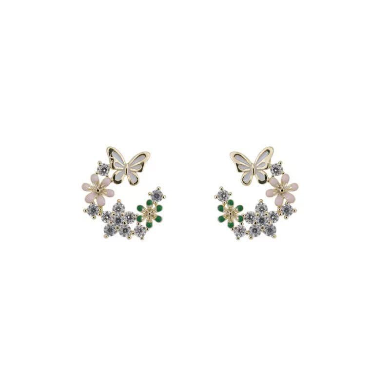 Vintage Floral Earrings for Women - Minimalist Glittering 3-Piece Pierced Earring Set | Perfect Gift for Birthday, Anniversary & Party Accessories