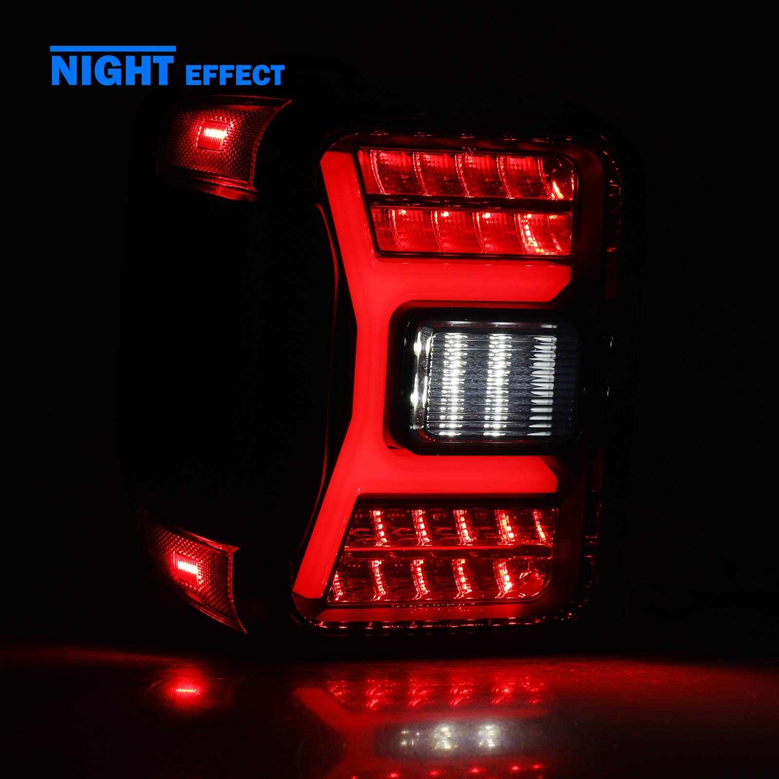 Smoked LED Tail Lights for 2019-2023 Jeep Gladiator JT - DRL & Sequential Turn Signal Lights - Plug & Play Taillights with 30W Reverse/Brake Light (1 Pair) - Perfect for Off-Roading, Night Driving & Jeep Customization